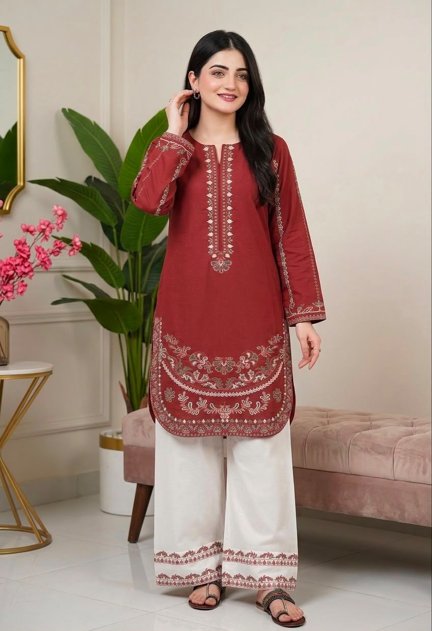 Roman Silk Farshi Palazzo Set - Flat Lay with Palazzo