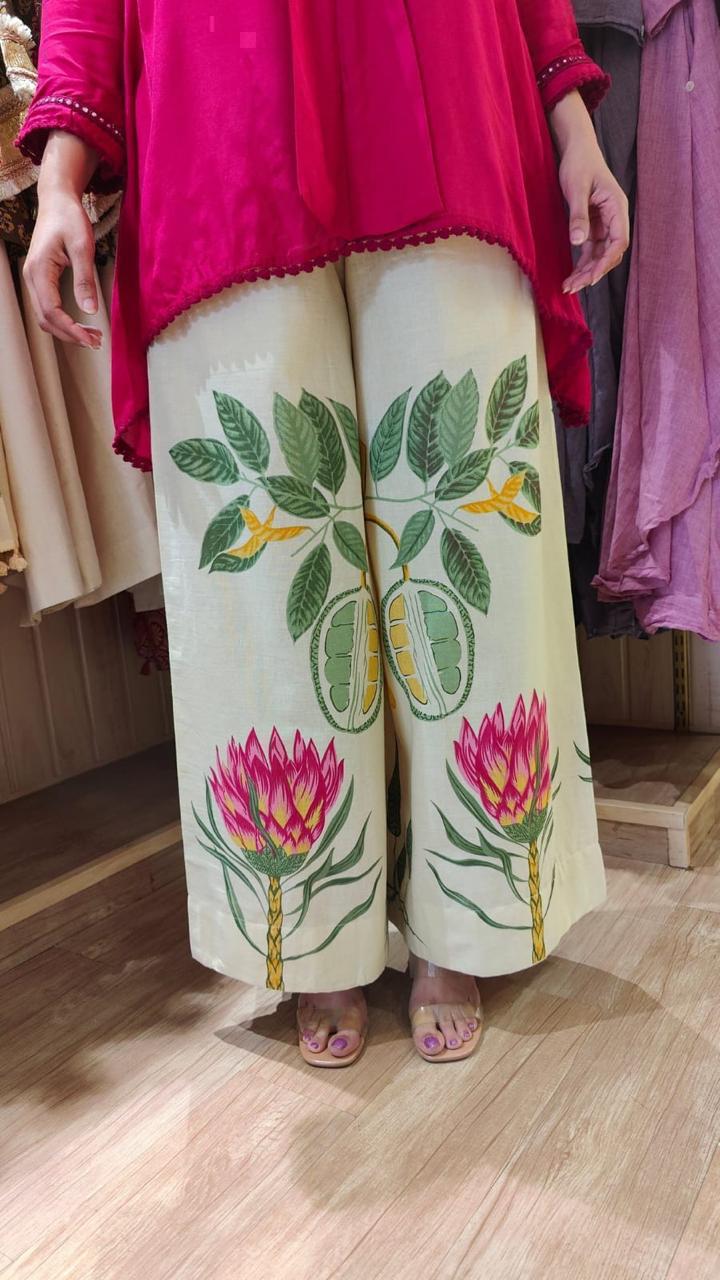 Premium Cotton Co-ord Set - Yellow Kurti flat lay