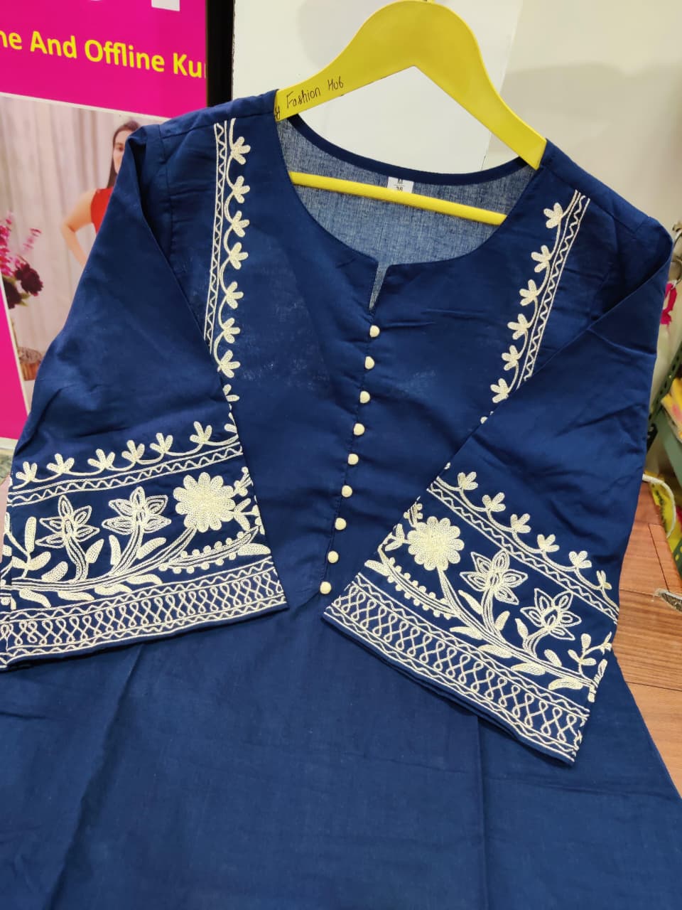 Premium Cotton Co-ord Set | Loose Fit Kurti with Printed Palazzo | Yellow & Rani