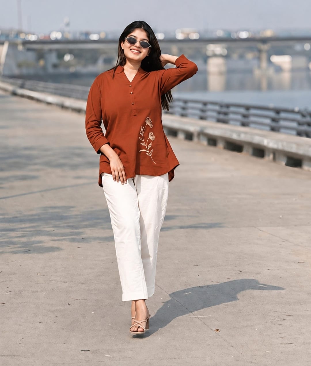 Premium Cotton Slub Embroidered Shirt & Pant Set