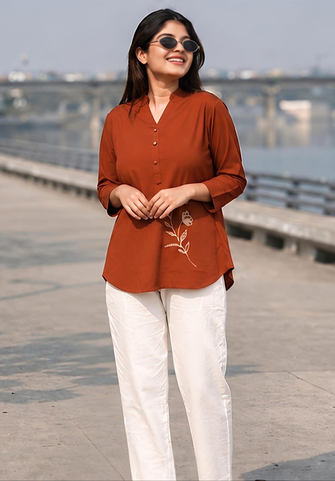 Premium Cotton Slub Embroidered Shirt & Pant Set