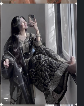 GMY Silk Embroidered Designer Party Wear Top, Plazzo & Dupatta Set