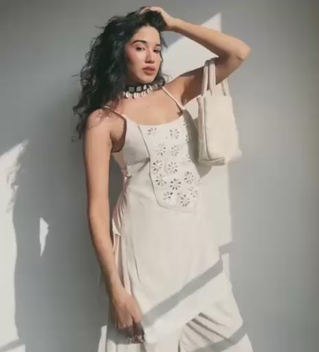 White Eyelet Cotton Co-ord Set - Summer & Valentine Special