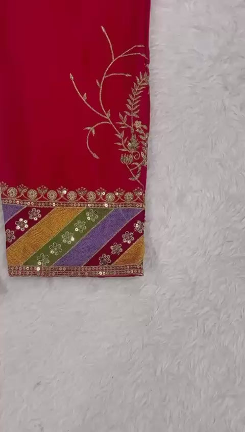 Designer Silk Embroidered Suit Set