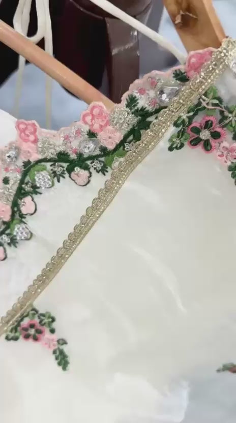 Pure Fendi Silk 3mm Sequence & Diamond Hand Work Farshi Palazzo Set with Dupatta