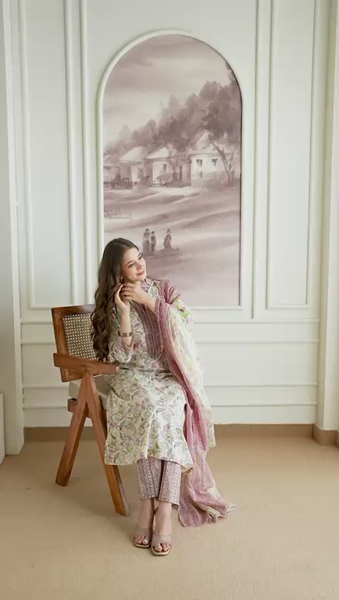 Maverick Fusion Printed Cotton Top-Bottom-Dupatta Set