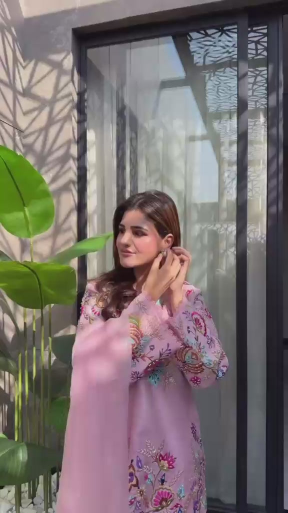 Designer Embroidered Farsi Salwar Suit with Dupatta
