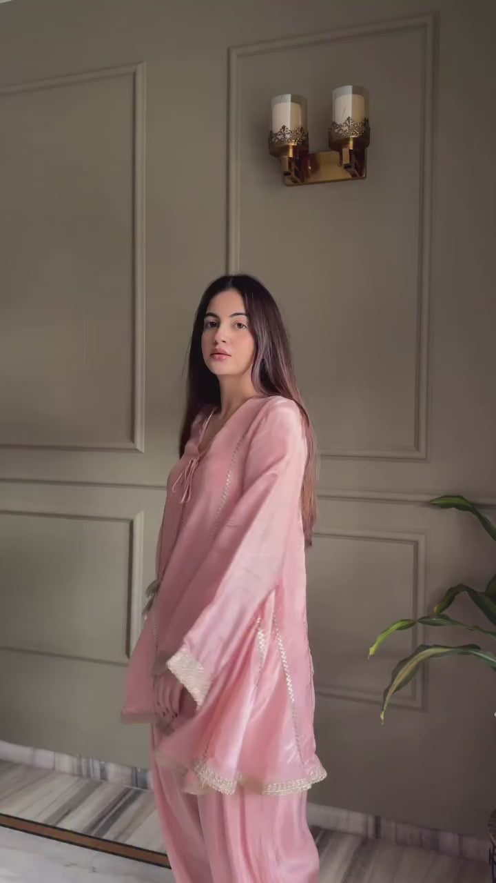 Gimmy Silk Designer Party Wear Top with Farshi Salwar & Dupatta Set