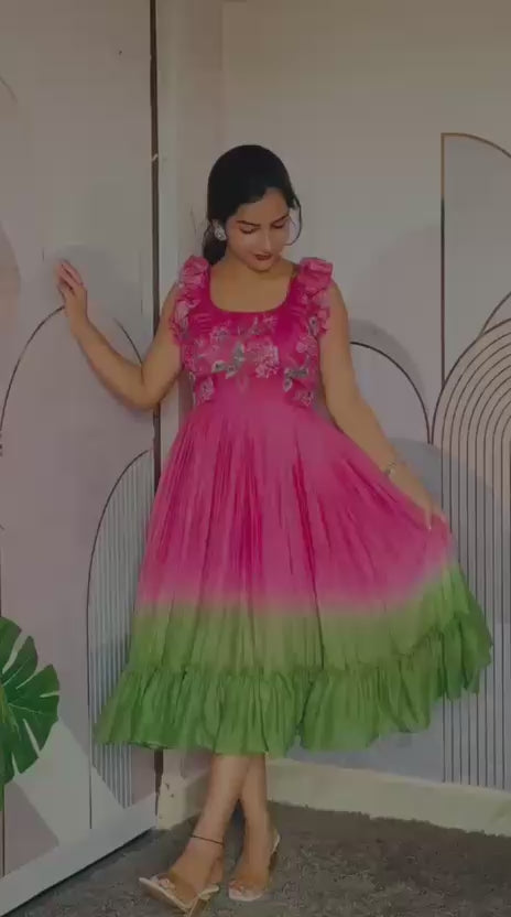 Maverick Fusion Designer Gown with Maggam Work