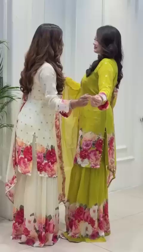 Maverick Fusion Top Plazzo Dupatta Set