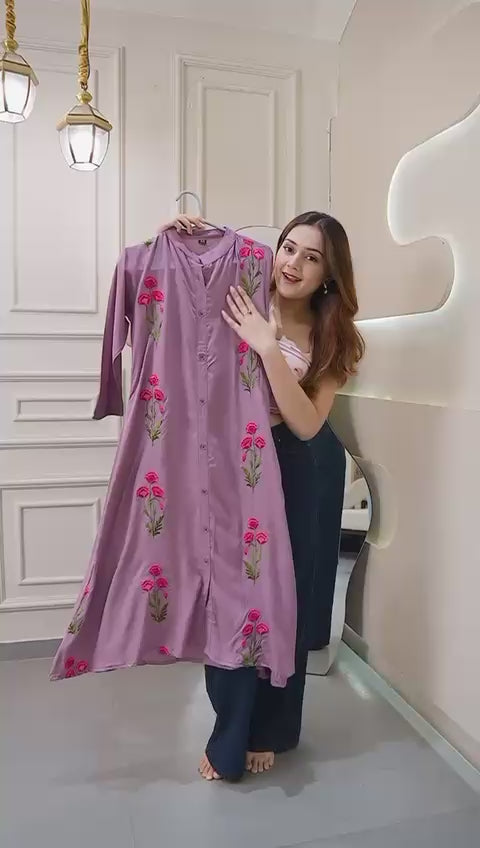 Maverick Fusion Long Flair Kurti Set