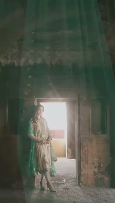 Designer Pure GMY Silk Embroidered Top Plazzo & Dupatta Set