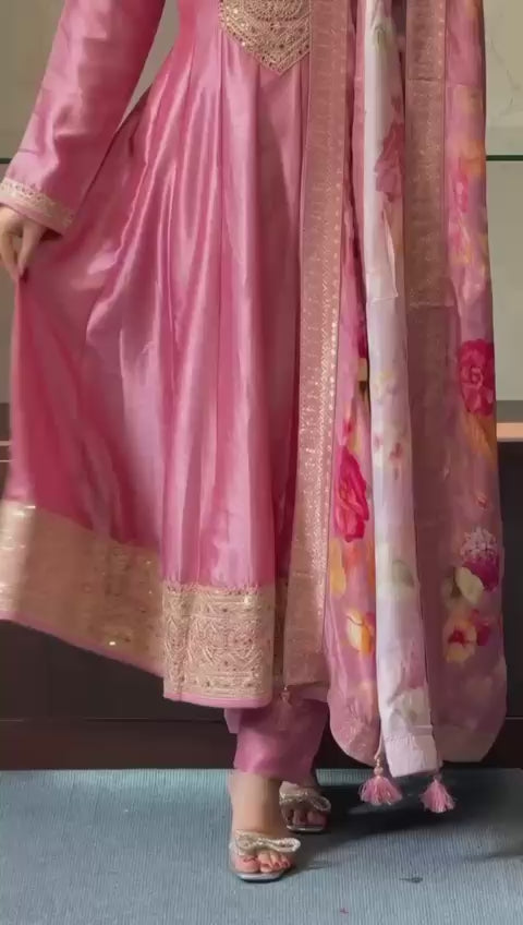 Maverick Fusion Anarkali Flared Kurti–Pant–Dupatta Set